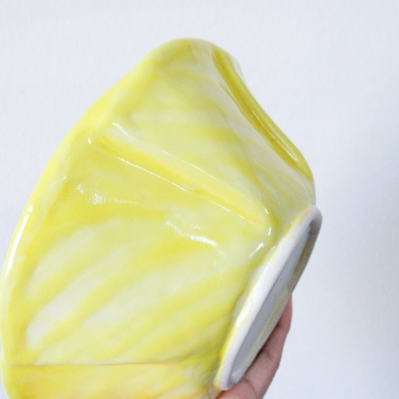 Sunny Yellow Handmade Ceramic Bowl Decorative Bowl Stylish Decor Retro Vintage - Picture 9 of 10